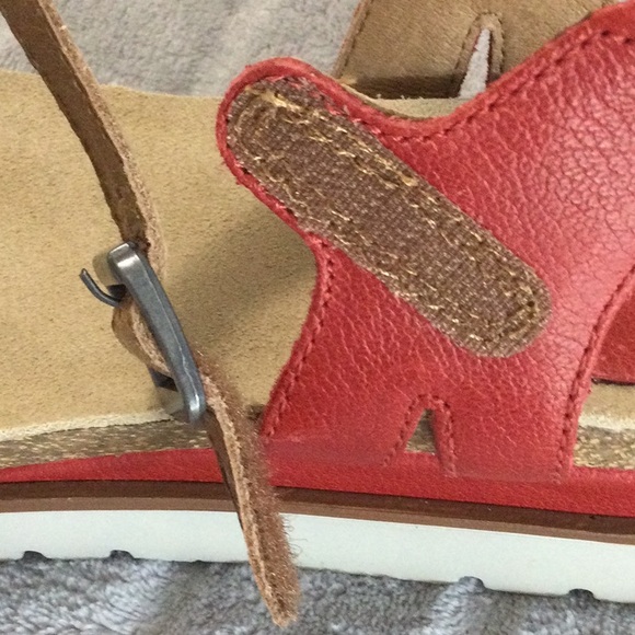 Josef Seibel Tan and Red Leather Platform Sandal EU 37 US 6 to 6.5 - Picture 12 of 13